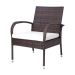Conjunto Sofá + 2 Poltronas Rattan Assento Estofado + Mesa com Tampo de Vidro Para Área Externa