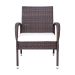 Conjunto Sofá + 2 Poltronas Rattan Assento Estofado + Mesa com Tampo de Vidro Para Área Externa