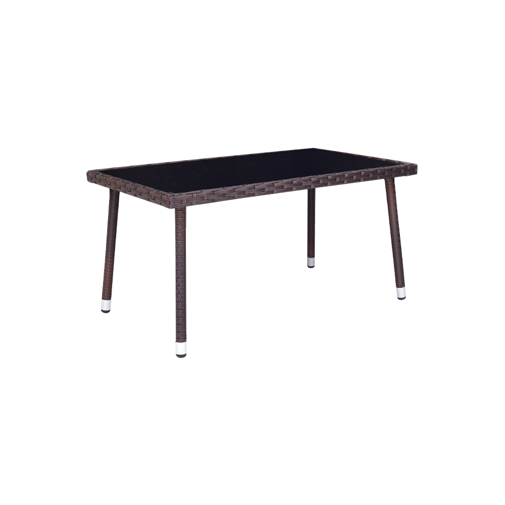 Conjunto Sofá + 2 Poltronas Rattan Assento Estofado + Mesa com Tampo de Vidro Para Área Externa