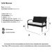 Conjunto Sofá + 2 Poltronas Rattan Assento Estofado + Mesa com Tampo de Vidro Para Área Externa