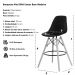 Kit 2 Banquetas Alta Eiffel Eames Azul Base Madeira Cozinha Bar Bistrô Bancada