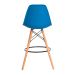 Kit 2 Banquetas Alta Eiffel Eames Azul Base Madeira Cozinha Bar Bistrô Bancada