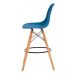 Kit 2 Banquetas Alta Eiffel Eames Azul Base Madeira Cozinha Bar Bistrô Bancada