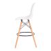Kit 2 Banquetas Alta Eiffel Eames Branca Base Madeira Cozinha Bar Bistrô Bancada