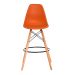 Kit 2 Banquetas Alta Eiffel Eames Laranja Base Madeira Cozinha Bar Bistrô Bancada