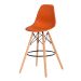 Kit 2 Banquetas Alta Eiffel Eames Laranja Base Madeira Cozinha Bar Bistrô Bancada