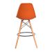 Kit 2 Banquetas Alta Eiffel Eames Laranja Base Madeira Cozinha Bar Bistrô Bancada
