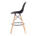 Kit 2 Banquetas Alta Eiffel Eames Preta Base MADEIRA Cozinha Bar Bistrô Bancada