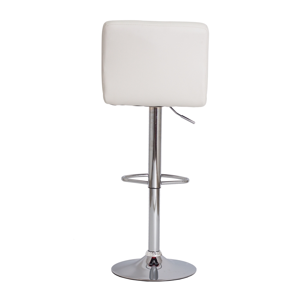 Kit 2 Banquetas Estofada Gomos Branca Base Giratória Cromada Altura Regulável Cozinha Bar Bancada