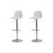 Kit 2 Banquetas Saarinen Branca Base Giratória Cromada Altura Regulável Cozinha Bar Bancada