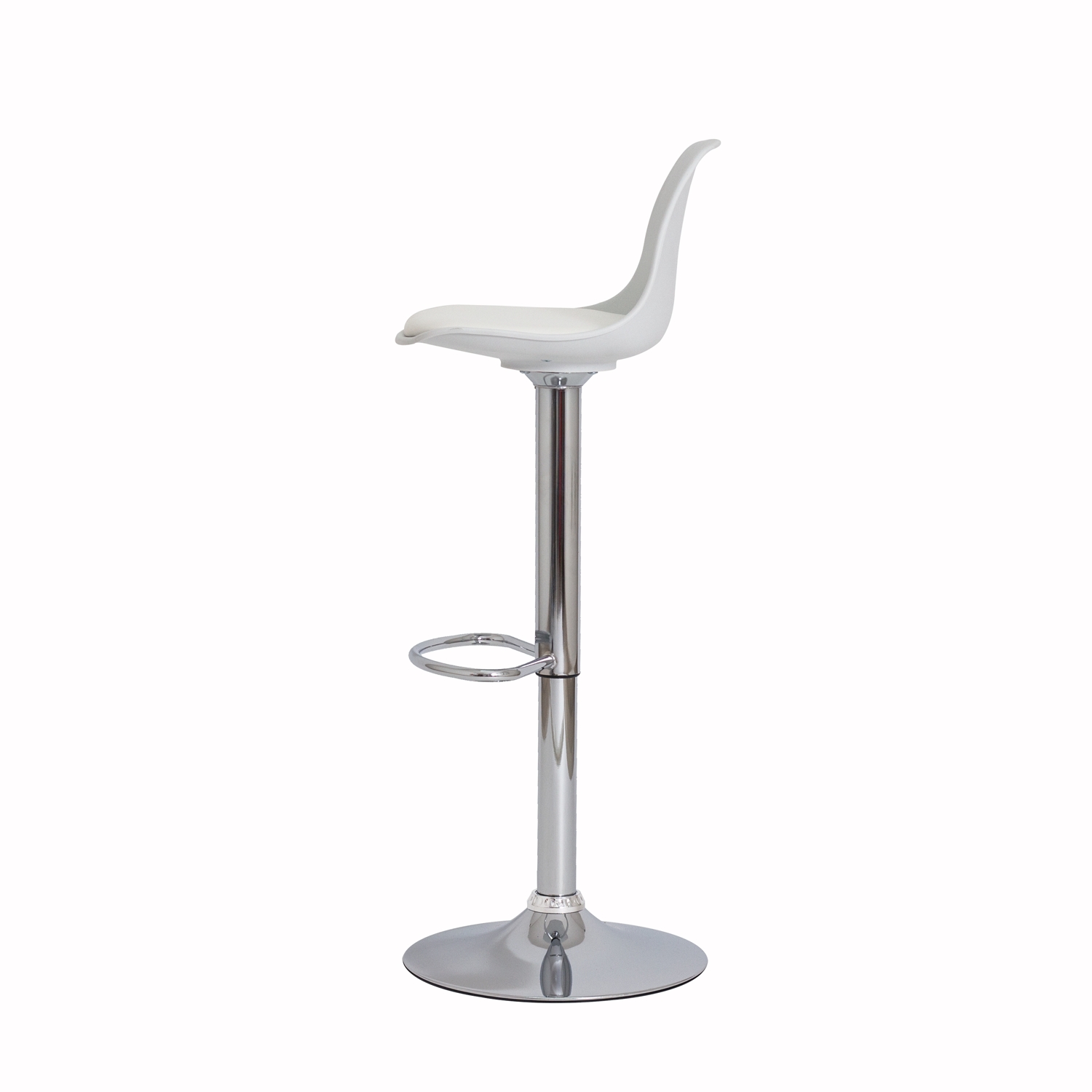 Kit 2 Banquetas Saarinen Branca Base Giratória Cromada Altura Regulável Cozinha Bar Bancada