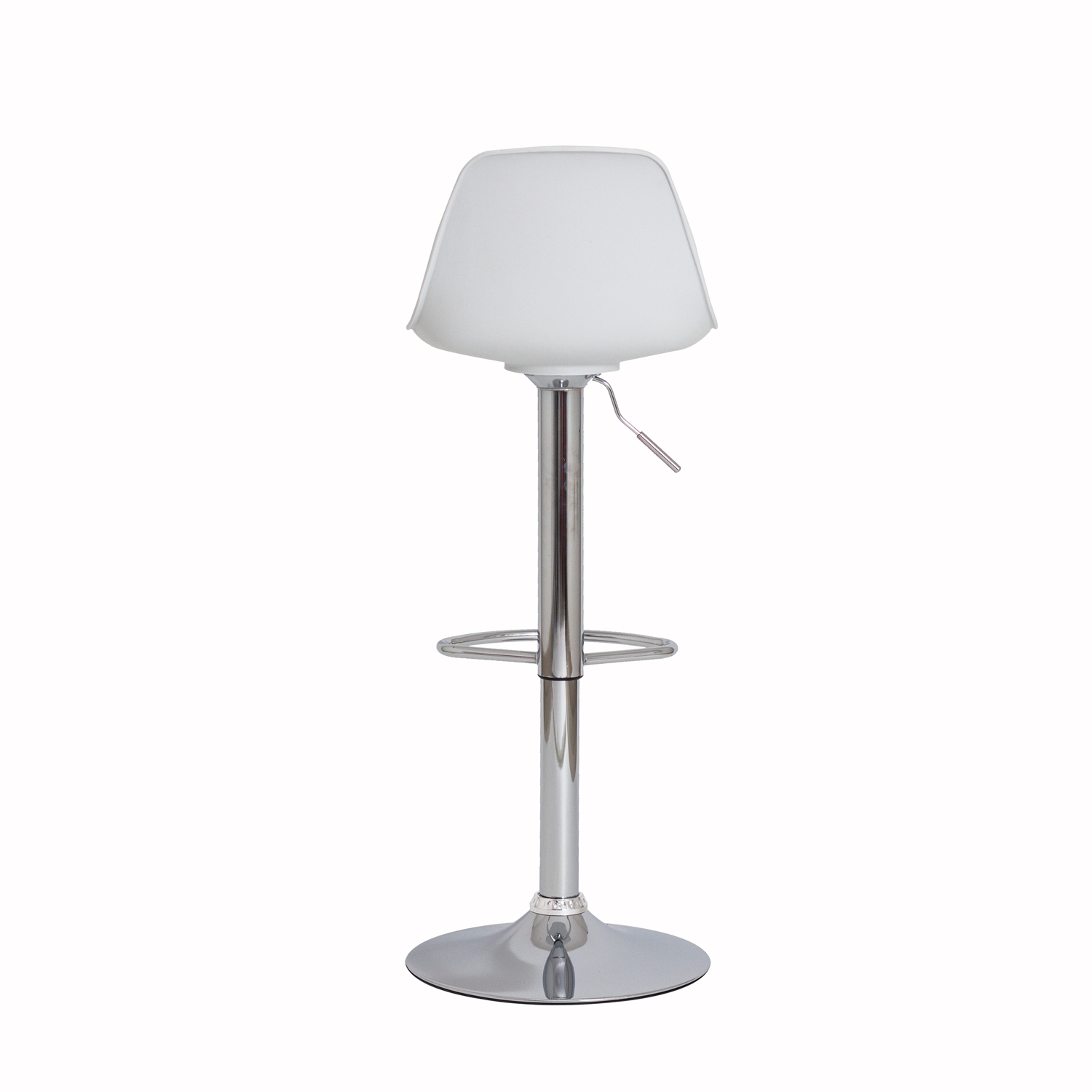Kit 2 Banquetas Saarinen Branca Base Giratória Cromada Altura Regulável Cozinha Bar Bancada