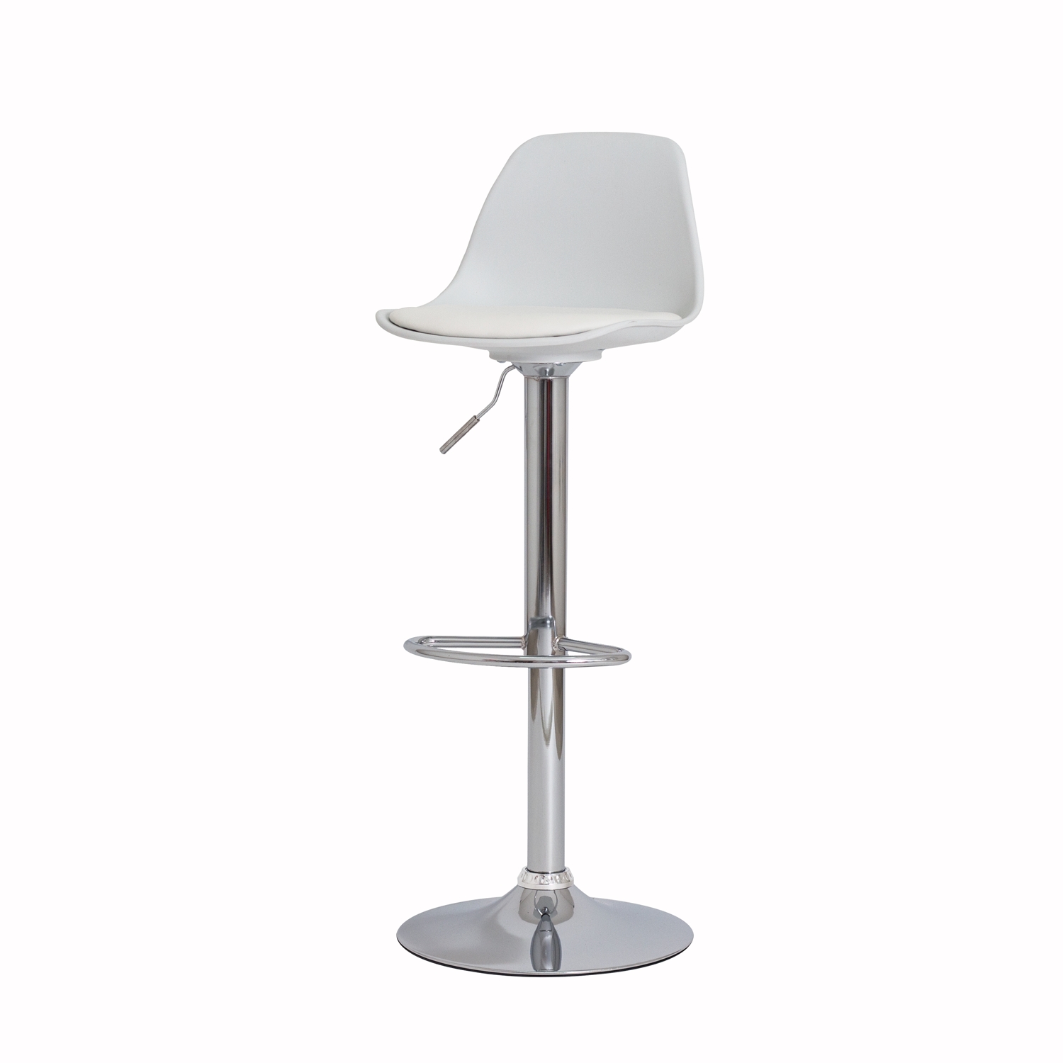 Kit 2 Banquetas Saarinen Branca Base Giratória Cromada Altura Regulável Cozinha Bar Bancada