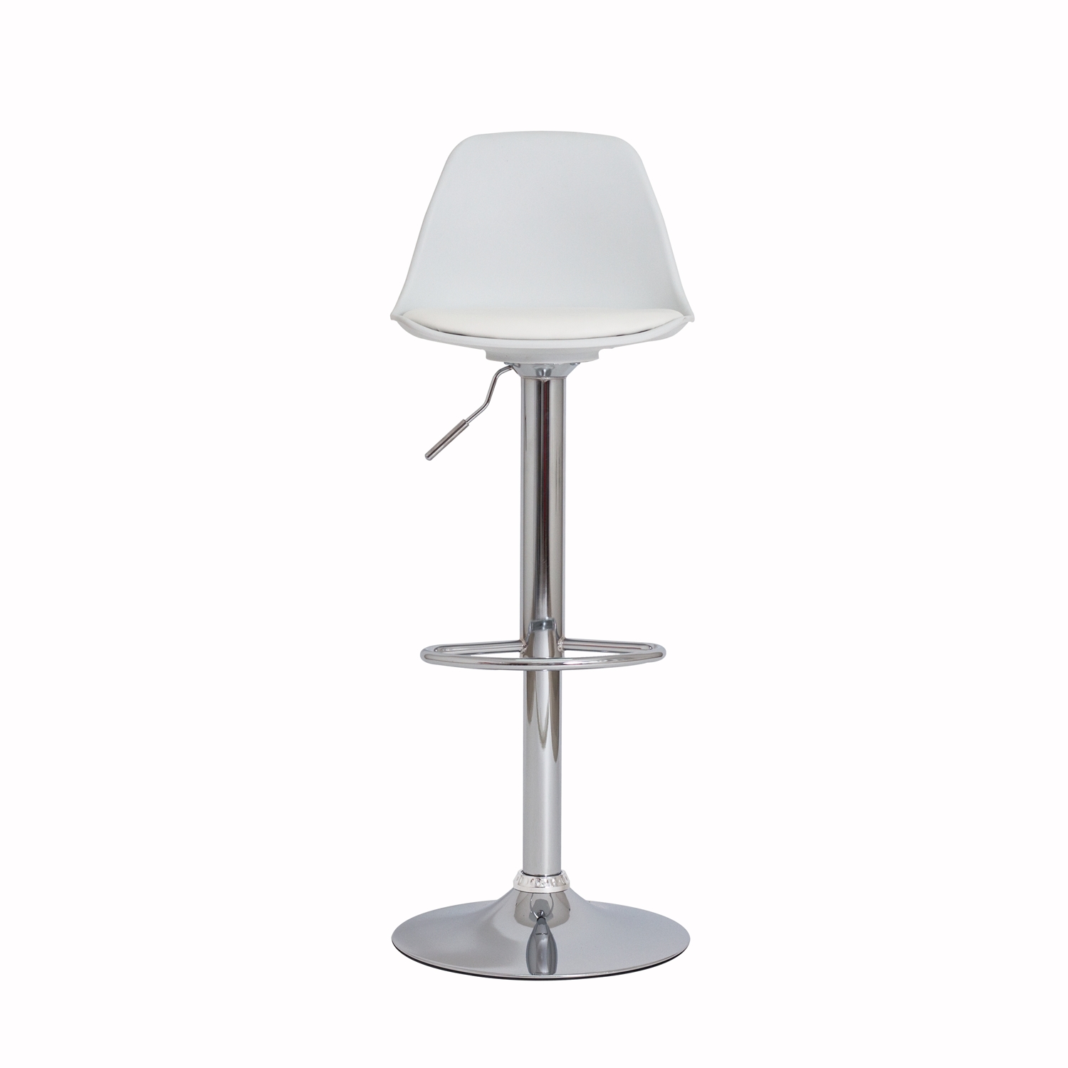 Kit 2 Banquetas Saarinen Branca Base Giratória Cromada Altura Regulável Cozinha Bar Bancada