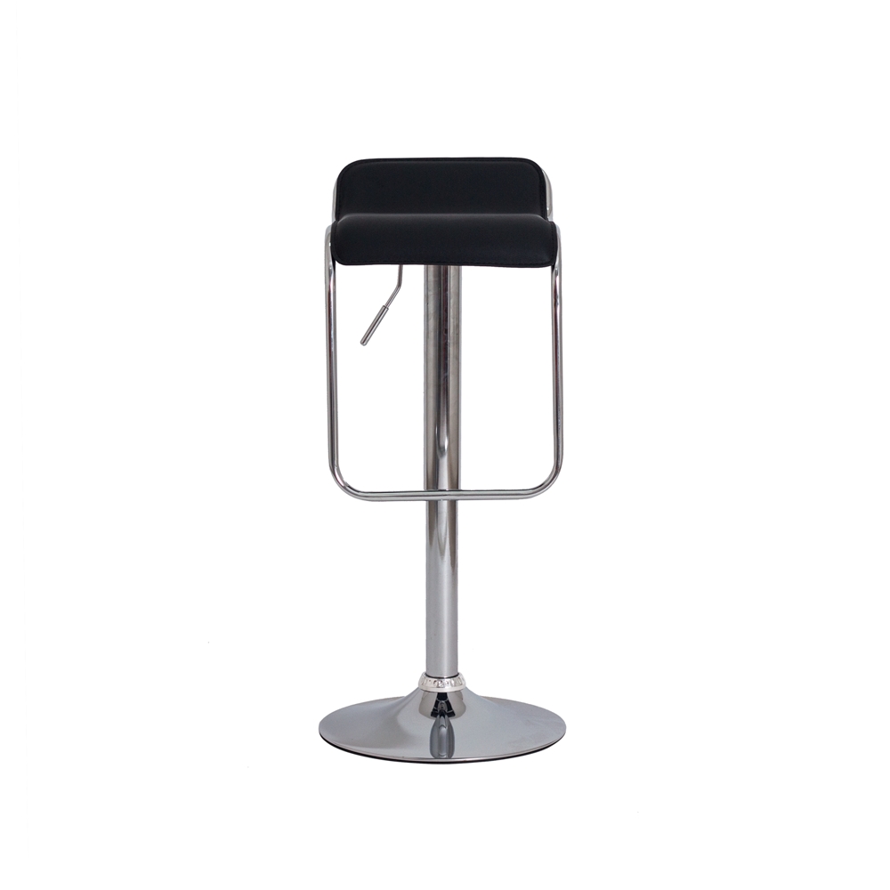 Kit 2 Banquetas Style Preta Base Giratória Cromada Altura Regulável Cozinha Bar Bancada