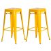 Kit 2 Banquetas Tolix Iron Design Industrial Amarela 76 cm Aço Cozinha Bar Bistrô Bancada