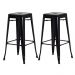 Kit 2 Banquetas Tolix Iron Design Industrial Preta 76 cm Aço Cozinha Bar Bistrô Bancada
