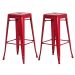 Kit 2 Banquetas Tolix Iron Design Industrial Vermelha 76 cm Aço Cozinha Bar Bistrô Bancada