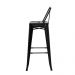Kit 2 Banquetas Tolix Iron com Encosto Preto Brilhante Industrial Aço Cozinha Bar Bistrô Bancada