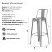 Kit 2 Banquetas Tolix Iron com Encosto Preto Brilhante Industrial Aço Cozinha Bar Bistrô Bancada