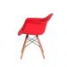 Kit 2 Cadeiras Eiffel Eames DAW c/Braço Vermelha Base Madeira Sala Cozinha Jantar