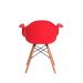Kit 2 Cadeiras Eiffel Eames DAW c/Braço Vermelha Base Madeira Sala Cozinha Jantar
