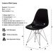 Kit 2 Cadeiras Eiffel Eames Preta Base Cromada Sala Cozinha Jantar