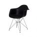 Kit 2 Cadeiras Eiffel Eames c/ Braço Base Cromada Preta