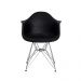 Kit 2 Cadeiras Eiffel Eames c/ Braço Base Cromada Preta