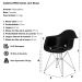 Kit 2 Cadeiras Eiffel Eames c/ Braço Base Cromada Preta