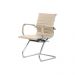 Kit 2 Cadeiras Escritório Interlocutor Stripes Fixa PU Nude