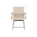 Kit 2 Cadeiras Escritório Interlocutor Stripes Fixa PU Nude