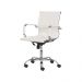 Kit 2 Cadeiras Escritório Stripes Diretor PU Branca Base Giratória Cromada Altura Ajustável