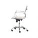 Kit 2 Cadeiras Escritório Stripes Diretor PU Branca Base Giratória Cromada Altura Ajustável