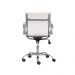 Kit 2 Cadeiras Escritório Stripes Diretor PU Branca Base Giratória Cromada Altura Ajustável