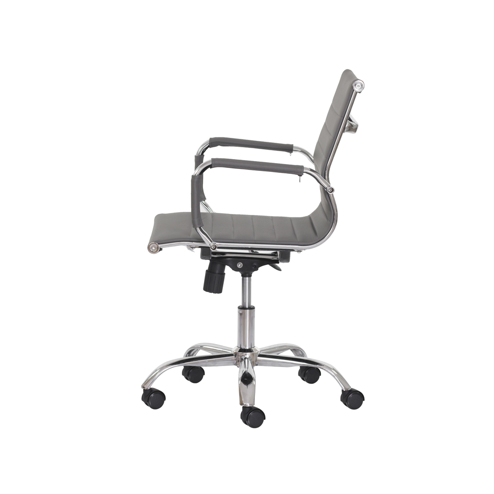 Kit 2 Cadeiras Escritório Stripes Diretor PU Cinza
