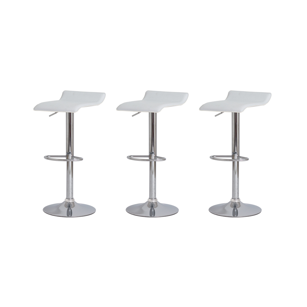 Kit 3 Banquetas Tóquio Belo Horizonte Branca Base Giratória Altura Regulável Cozinha Bar Bancada