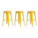 Kit 3 Banquetas Tolix Iron Design Industrial Amarela 76 cm Aço Cozinha Bar Bistrô Bancada