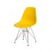 Kit 3 Cadeiras Eiffel Eames Amarela Base Cromada Sala Cozinha Jantar