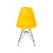 Kit 3 Cadeiras Eiffel Eames Amarela Base Cromada Sala Cozinha Jantar
