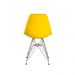 Kit 3 Cadeiras Eiffel Eames Amarela Base Cromada Sala Cozinha Jantar