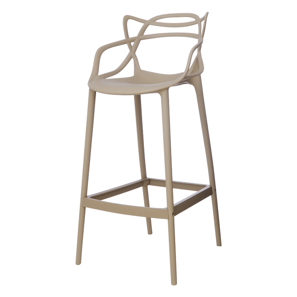 Kit 4 Banquetas Allegra Nude Polipropileno Cozinha Bistrô Bancada