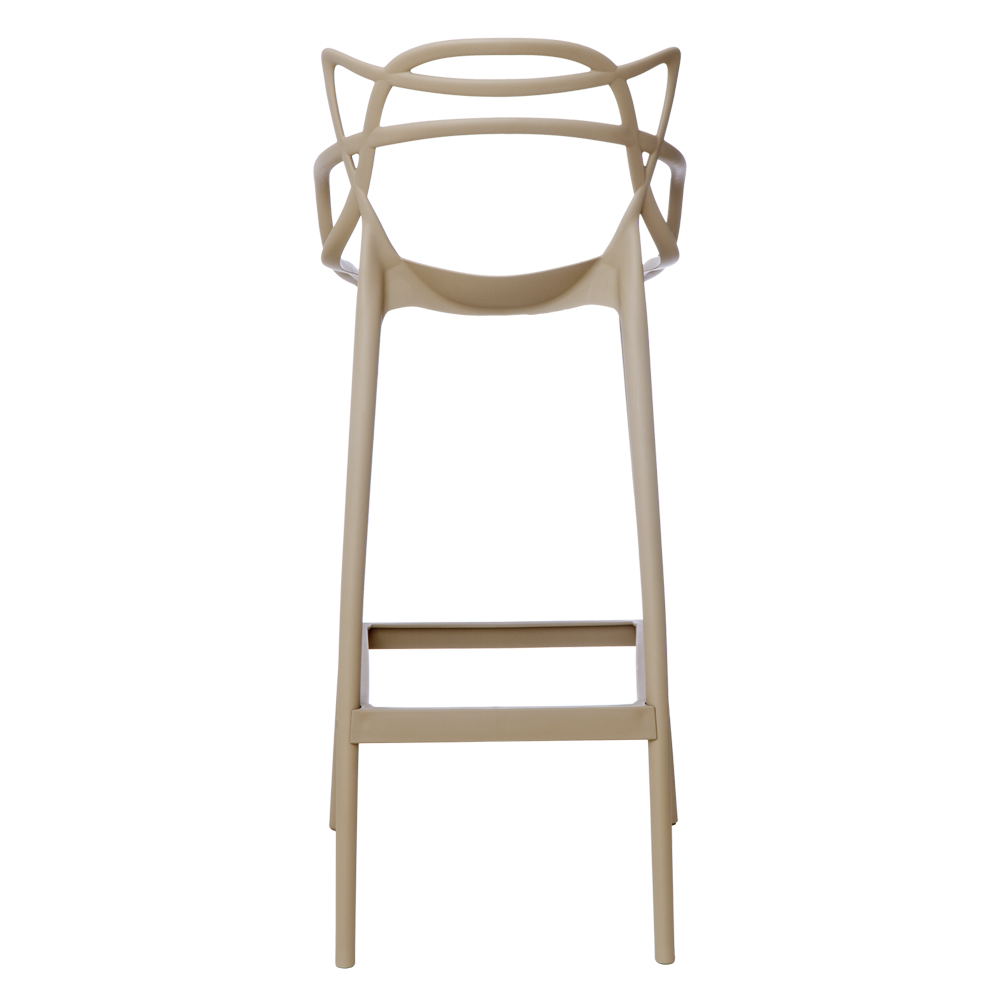 Kit 4 Banquetas Allegra Nude Polipropileno Cozinha Bistrô Bancada