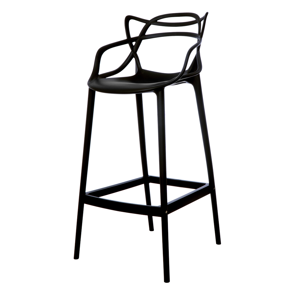 Kit 4 Banquetas Allegra Preta Polipropileno Cozinha Bistrô Bancada