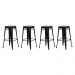 Kit 4 Banquetas Tolix Iron Design Industrial Preta 76 cm Aço Cozinha Bar Bistrô Bancada