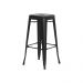Kit 4 Banquetas Tolix Iron Design Industrial Preto Fosco 76 cm Aço Cozinha Bar Bistrô Bancada