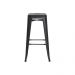 Kit 4 Banquetas Tolix Iron Design Industrial Preto Fosco 76 cm Aço Cozinha Bar Bistrô Bancada