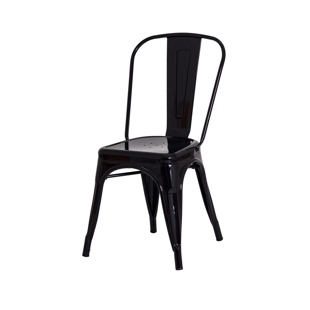 Kit 4 Cadeiras + 2 Banquetas Tolix Iron Design Preta Aço Industrial Sala Cozinha Jantar Bar Bistrô