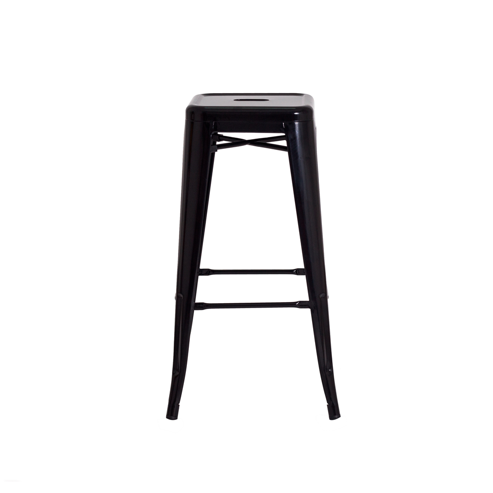 Kit 4 Cadeiras + 2 Banquetas Tolix Iron Design Preta Aço Industrial Sala Cozinha Jantar Bar Bistrô