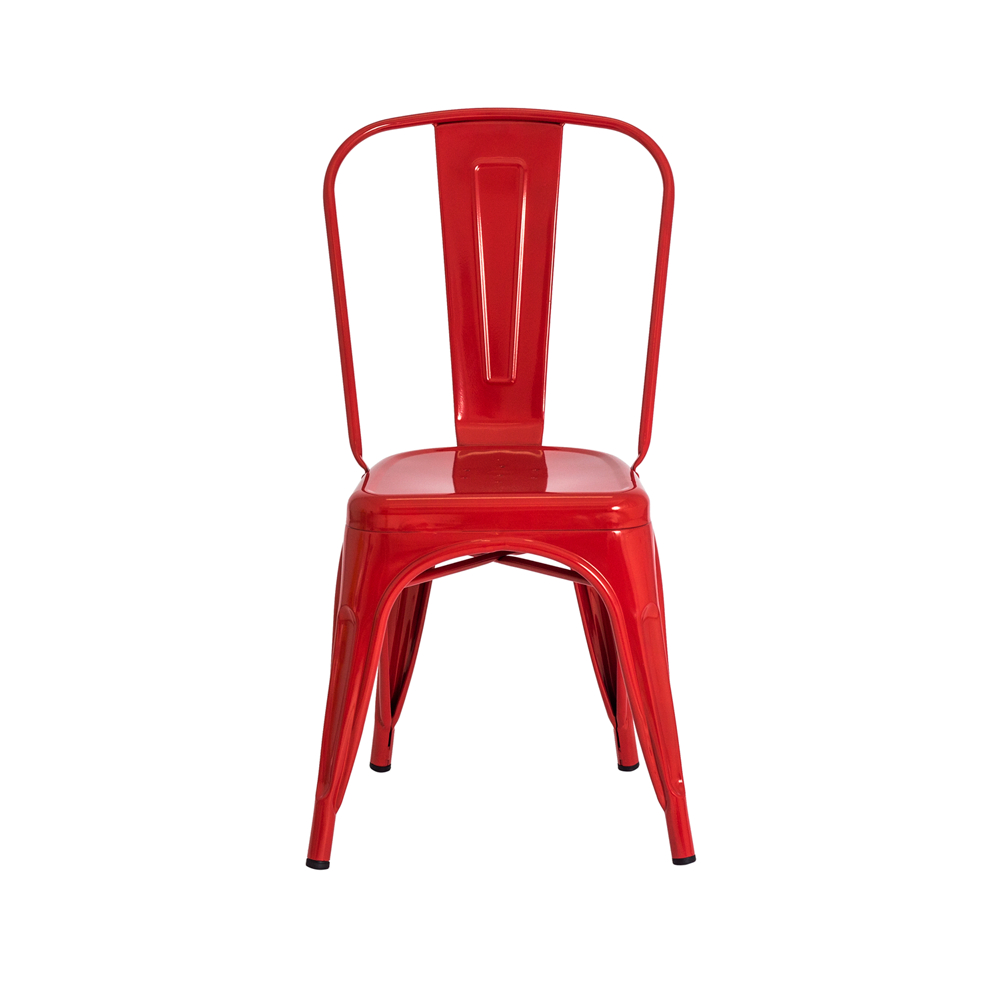 Kit 4 Cadeiras + 2 Banquetas Tolix Iron Design Vermelha Aço Industrial Sala Cozinha Jantar Bar